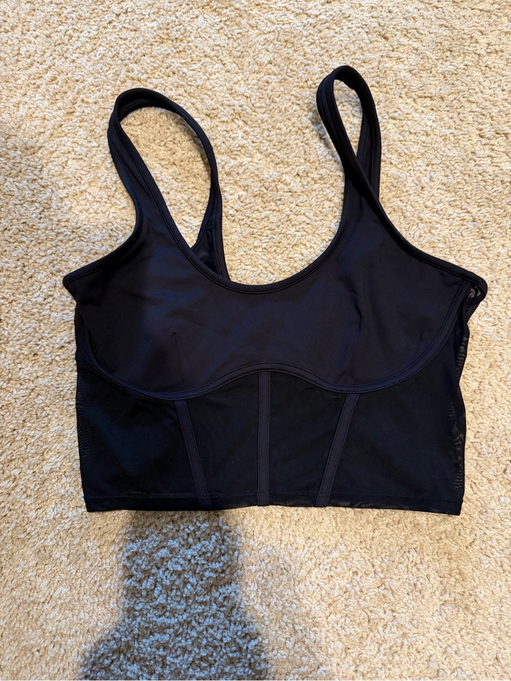 ALO Yoga Black Longline Crop Bralette